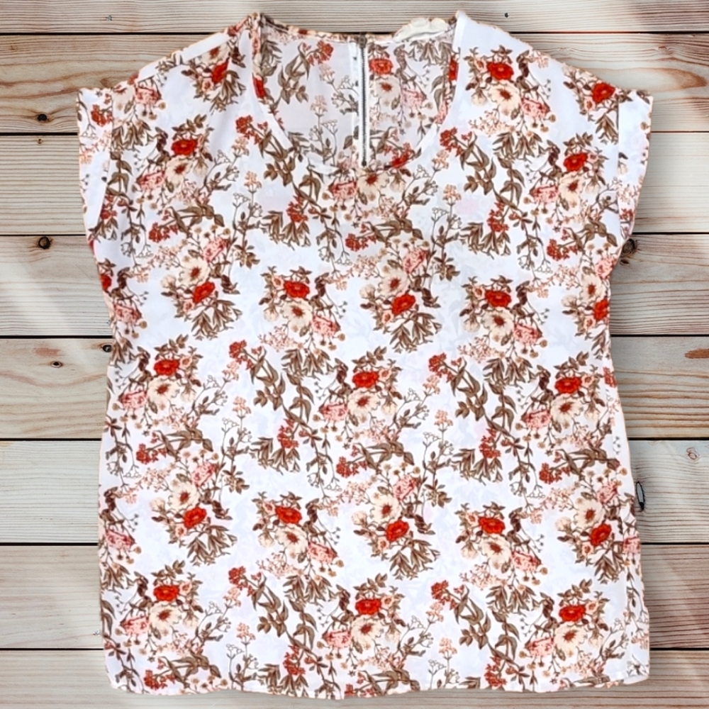 Hippie Rose Floral Print Top Size M